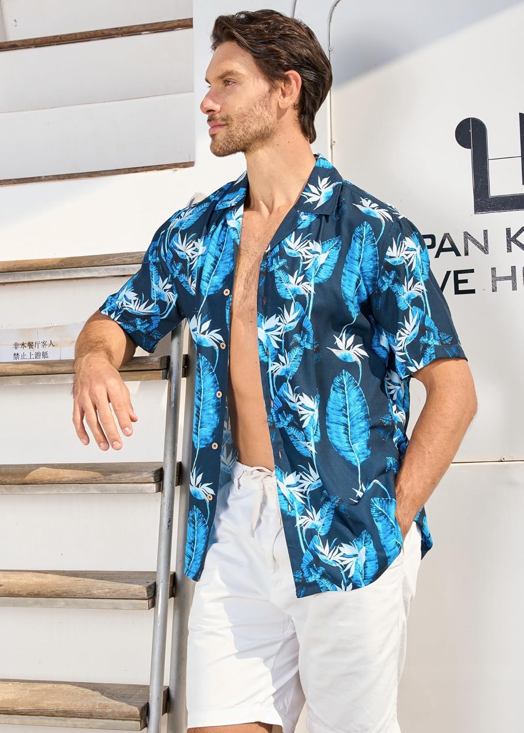 Alex Vando Mens Hawaiian Shirts Short Sleeve Summer Aloha Hawaii Shirts