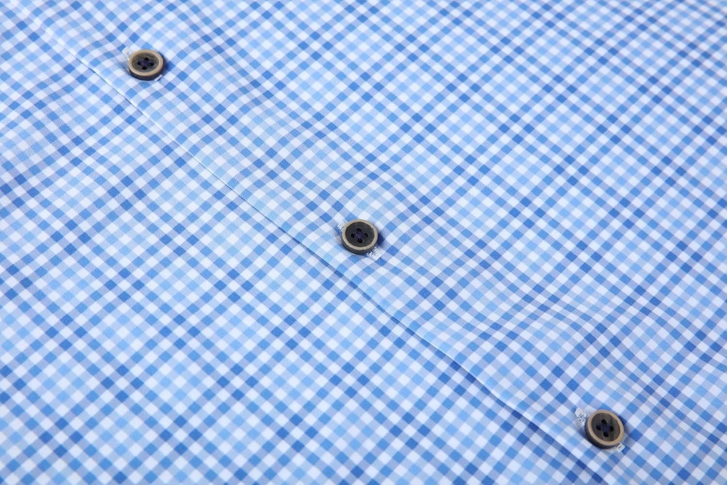 Alex Vando Mens Button Down Shirts Wrinkle Free 4-Way Stretch Short Sleeve Business Casual Shirt