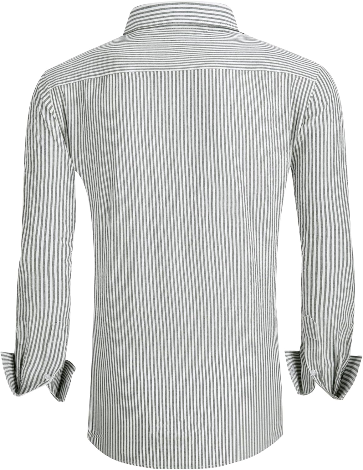 Alex Vando Mens Seersucker Dress Shirts Striped Business Casual Cotton Shirts for Men