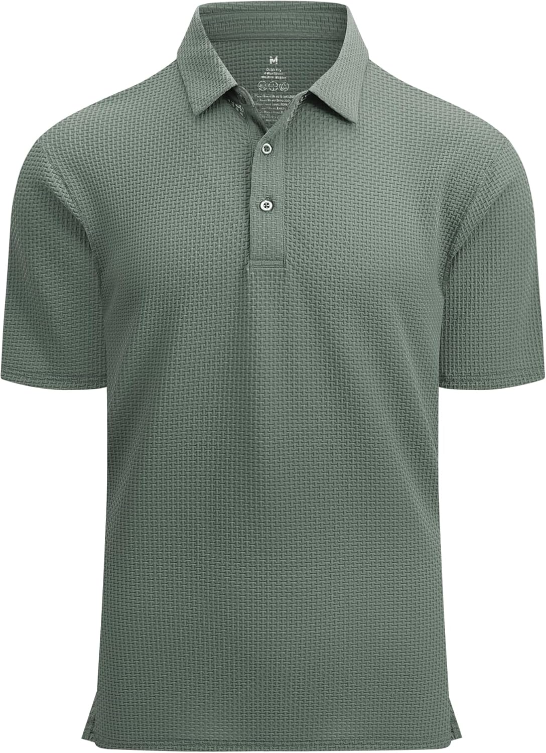 Alex Vando Mens Bubble Jacquard Polo Shirt Super Stretch Short Sleeve Polo Shirts for Men