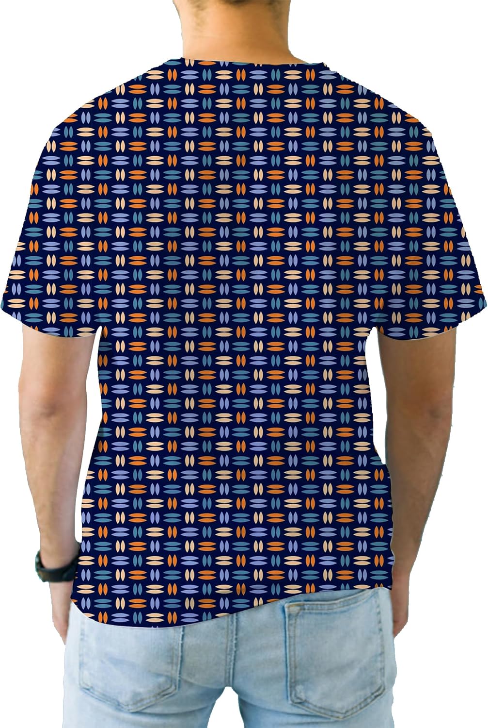Alex Vando Mens Tie-Dye Printed 4-Way Stretch T-Shirts Short Sleeve Casual Shirt for Men