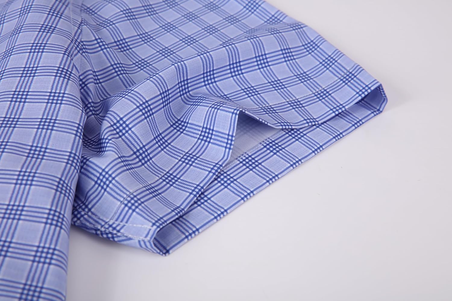 Alex Vando Mens Button Down Shirts Wrinkle Free 4-Way Stretch Short Sleeve Business Casual Shirt