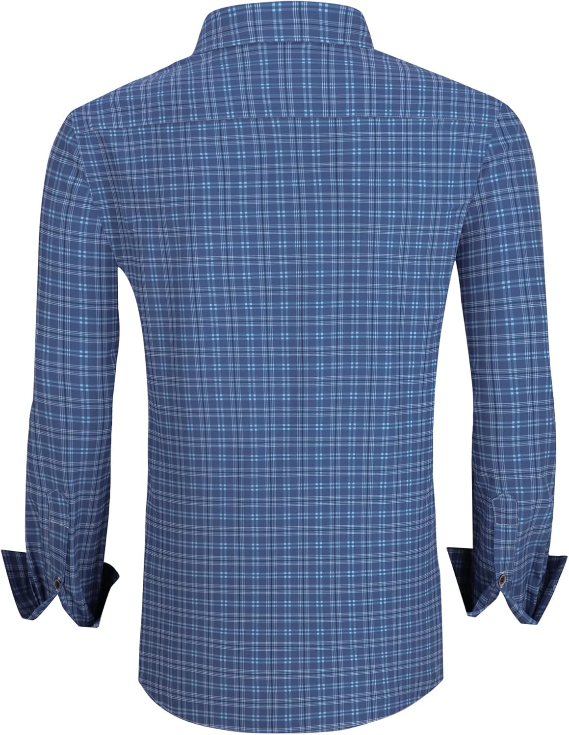 Alex Vando Mens Button Down Shirts Wrinkle Free 4-Way Stretch Print Business Casual Shirt