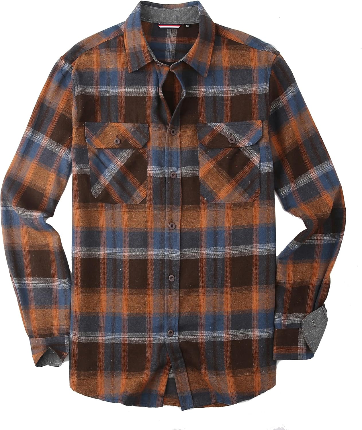 Alex Vando Men's Casual Plaid Flannel Shirt