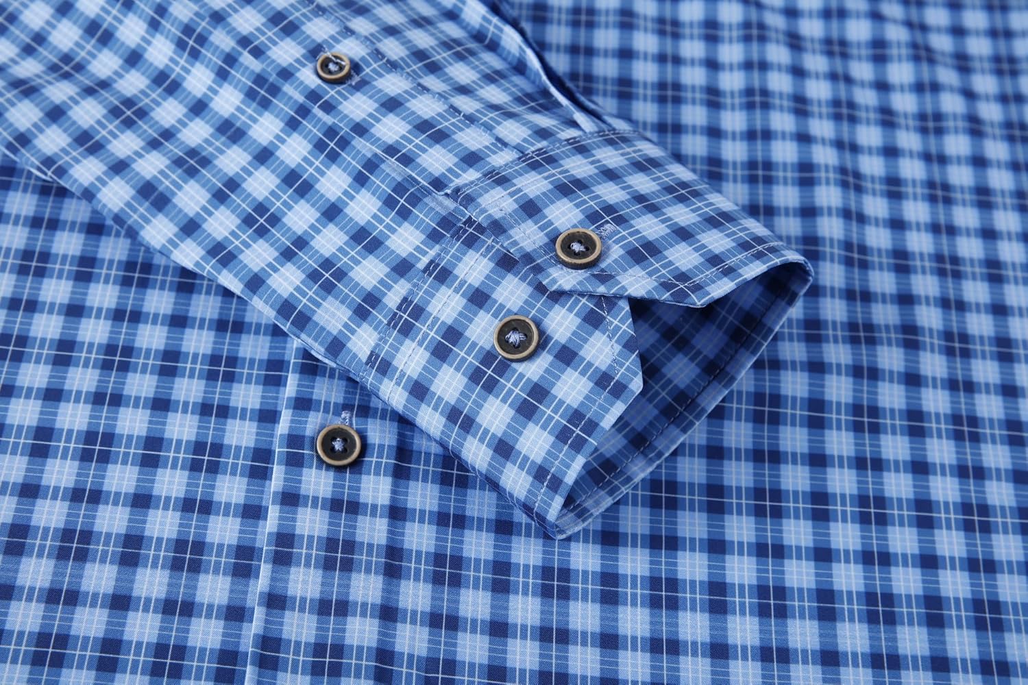 Alex Vando Mens Button Down Shirts Wrinkle Free 4-Way Stretch Print Business Casual Shirt