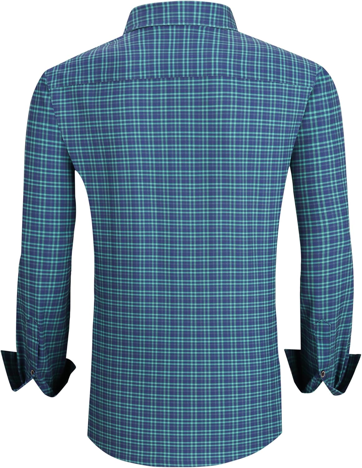 Alex Vando Mens Button Down Shirts Wrinkle Free 4-Way Stretch Print Business Casual Shirt