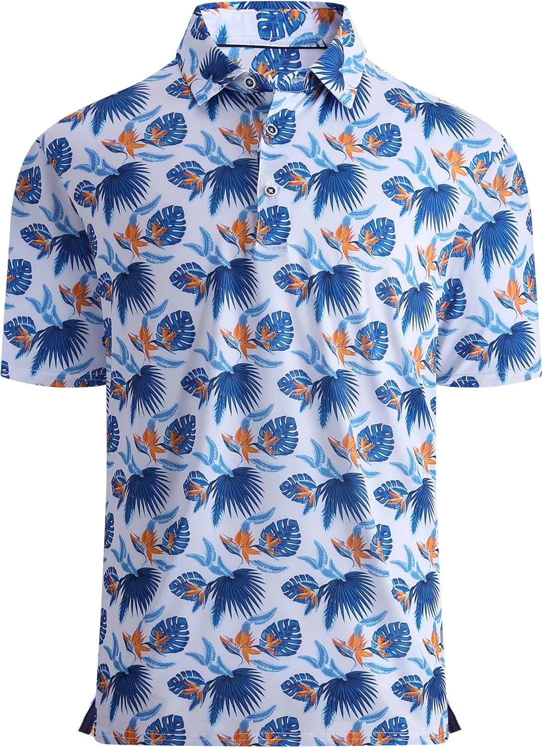 Alex Vando Mens Golf Shirt Moisture Wicking Quick-Dry Print Performance Polo Shirts for Men