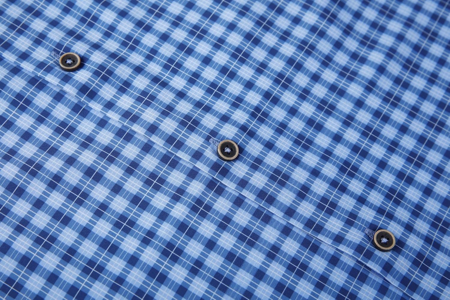 Alex Vando Mens Button Down Shirts Wrinkle Free 4-Way Stretch Print Business Casual Shirt