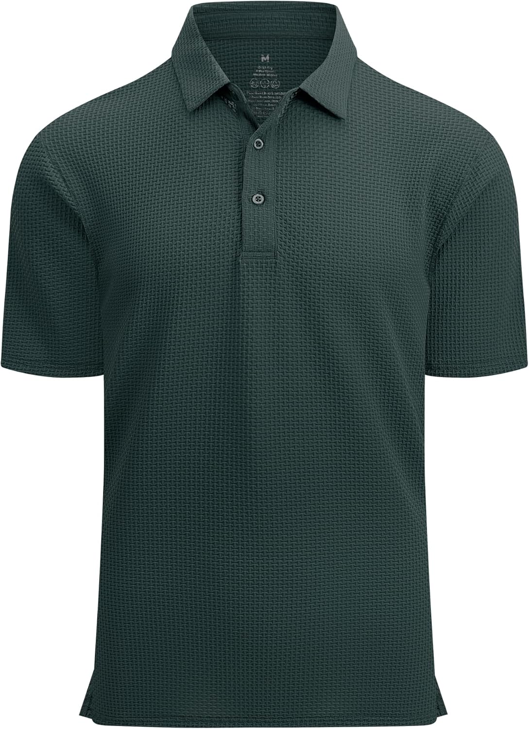 Alex Vando Mens Bubble Jacquard Polo Shirt Super Stretch Short Sleeve Polo Shirts for Men