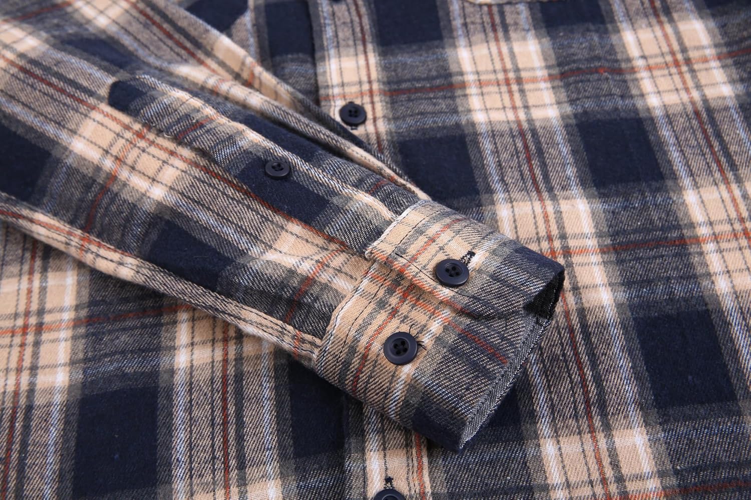 Alex Vando Men's Casual Plaid Flannel Shirt