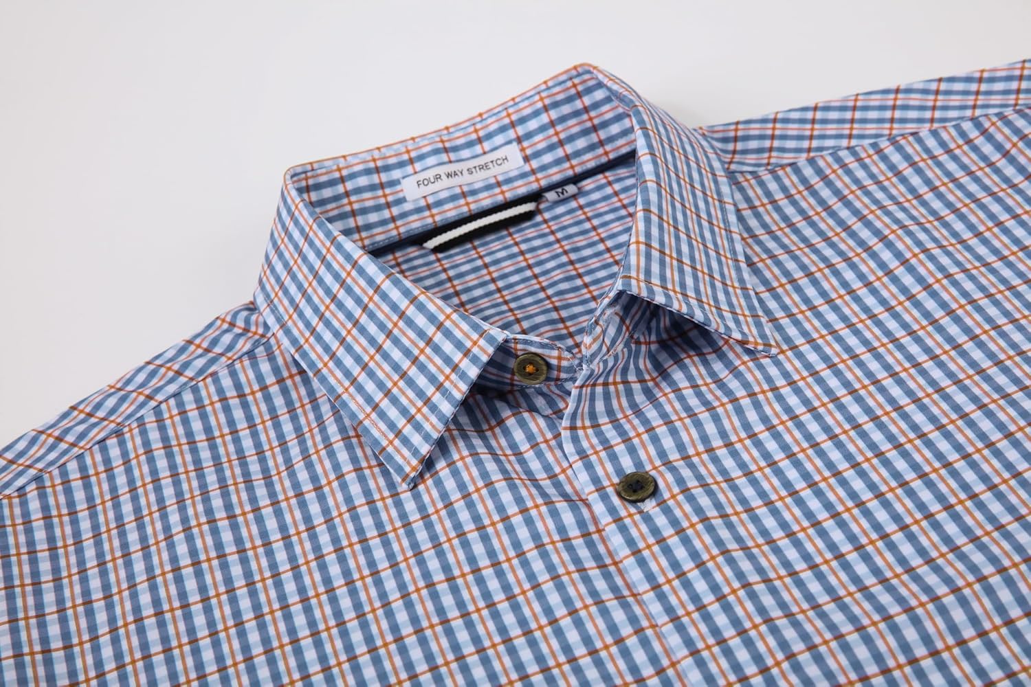 Alex Vando Mens Button Down Shirts Wrinkle Free 4-Way Stretch Print Business Casual Shirt