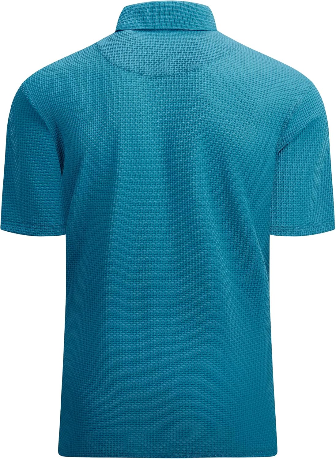 Alex Vando Mens Bubble Jacquard Polo Shirt Super Stretch Short Sleeve Polo Shirts for Men