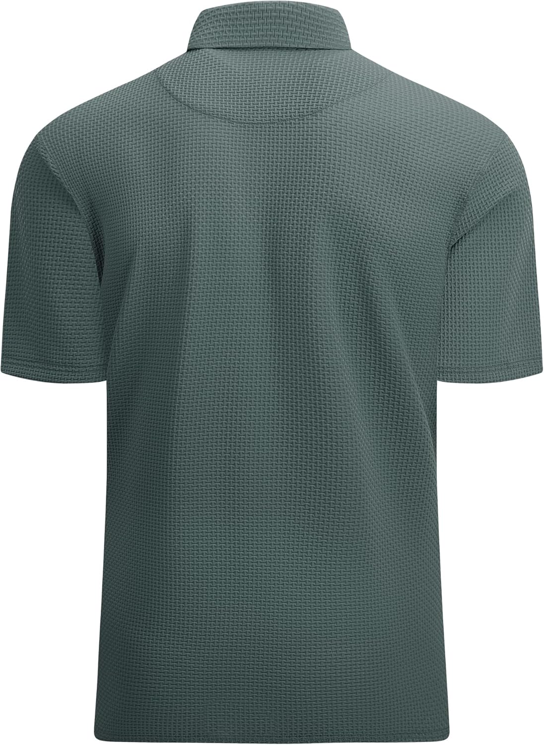 Alex Vando Mens Bubble Jacquard Polo Shirt Super Stretch Short Sleeve Polo Shirts for Men