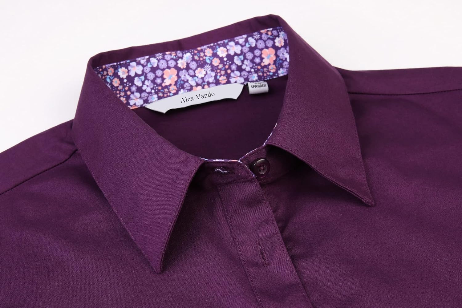 Alex Vando Womens Dress Shirts Wrinkle Free Regular Fit Long Sleeve Stretch Work Shirt