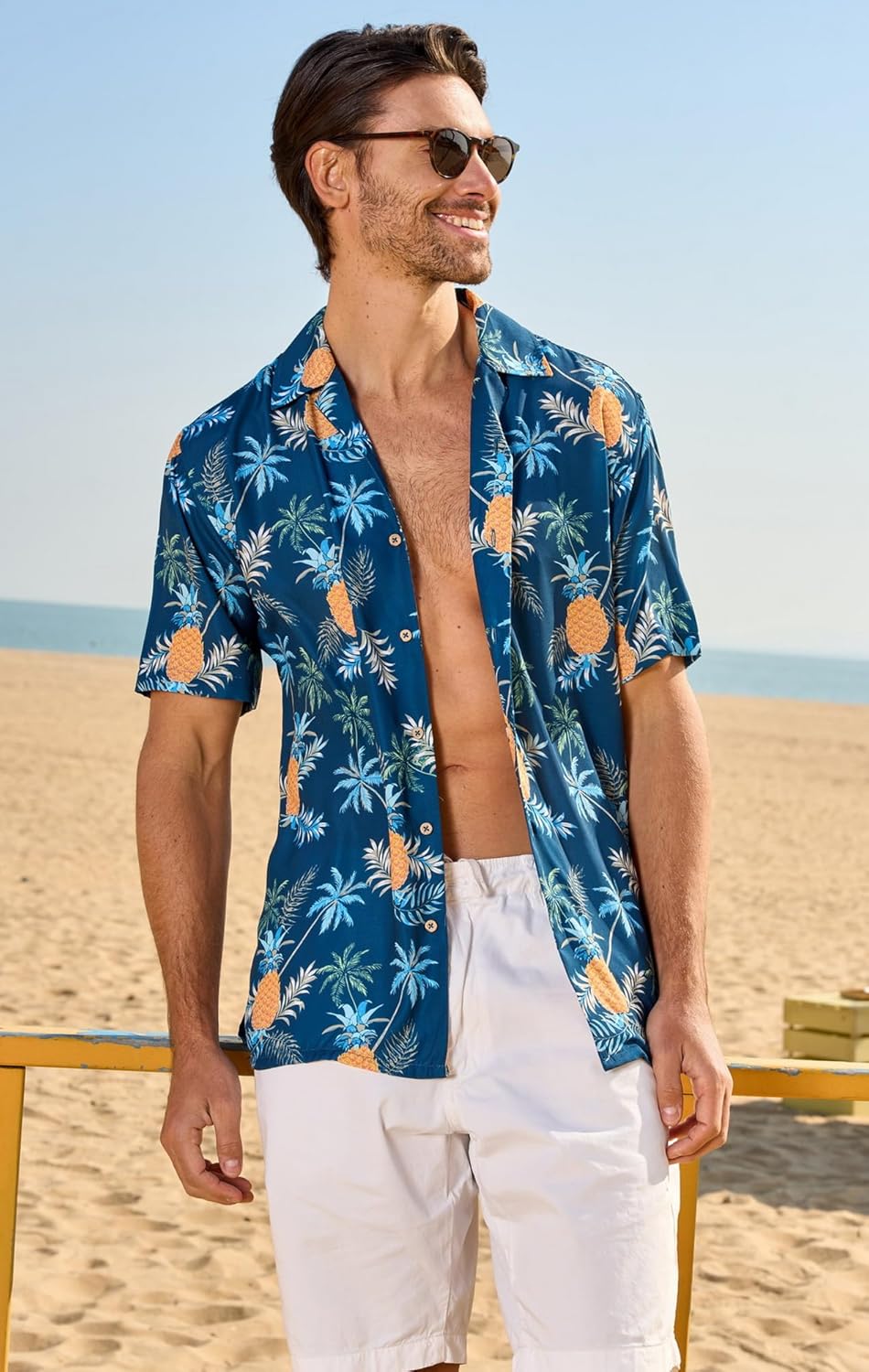 Alex Vando Mens Hawaiian Shirts Short Sleeve Summer Aloha Hawaii Shirts