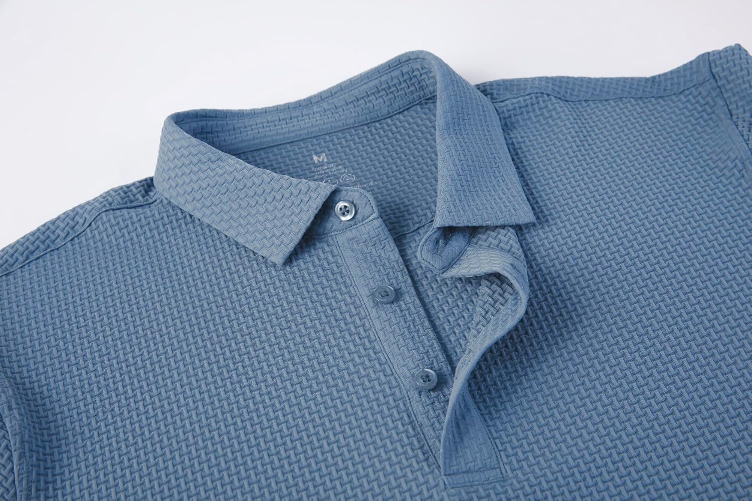 Alex Vando Mens Bubble Jacquard Polo Shirt Super Stretch Short Sleeve Polo Shirts for Men