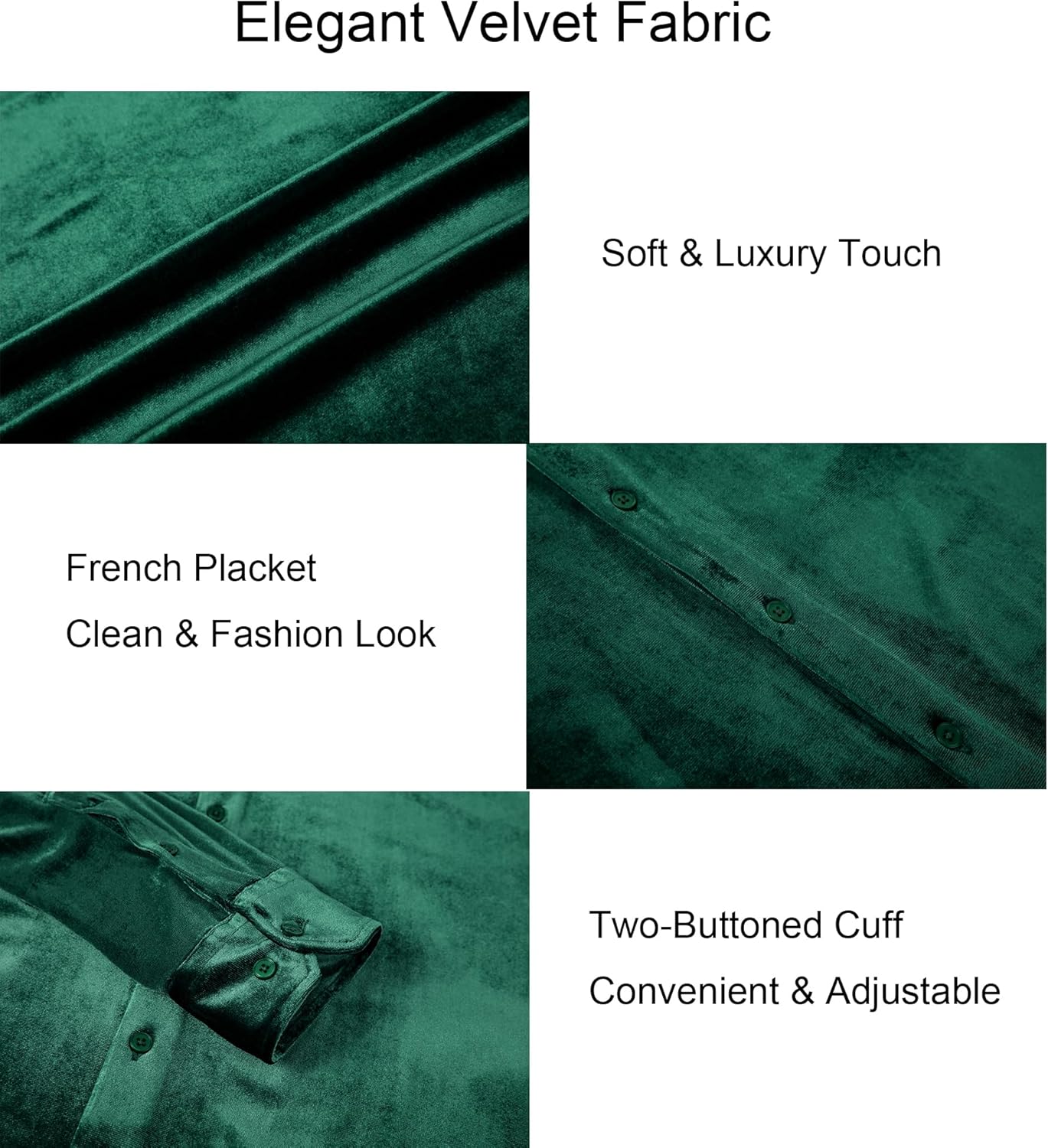 Alex Vando Mens Velvet Shirts Regular Fit Long Sleeve Soft Stretch Casual Button Down Shirt