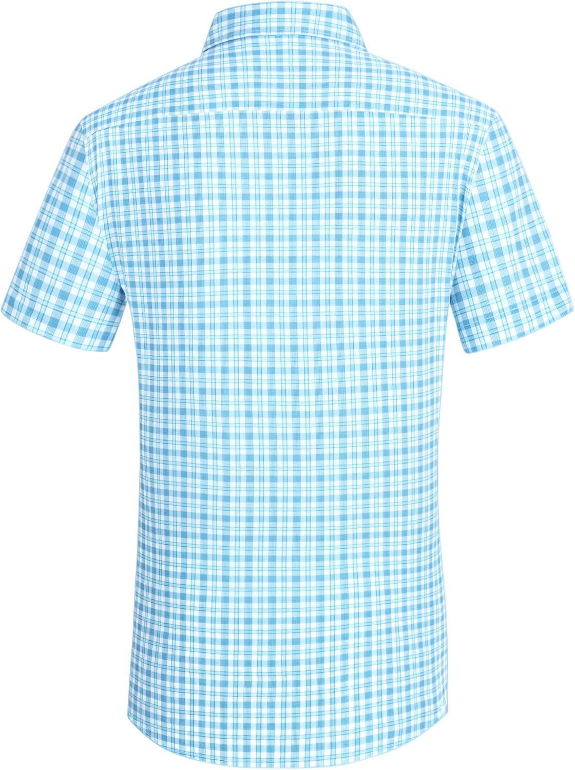 Alex Vando Mens Button Down Shirts Wrinkle Free 4-Way Stretch Short Sleeve Business Casual Shirt