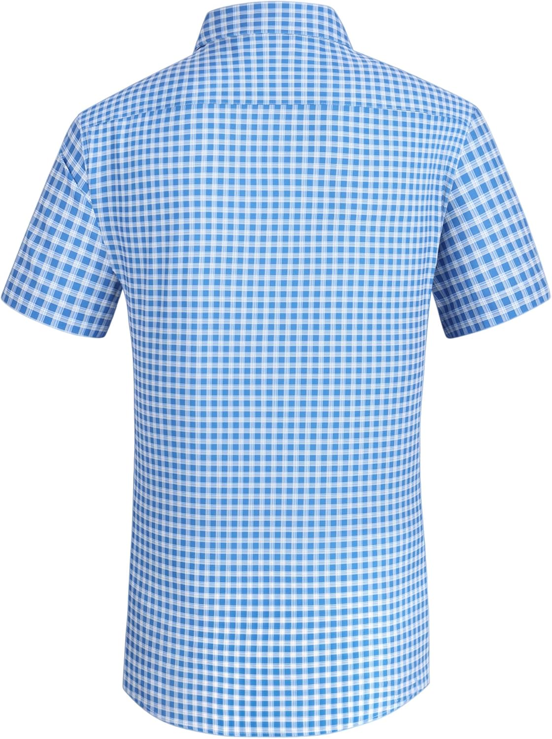 Alex Vando Mens Button Down Shirts Wrinkle Free 4-Way Stretch Short Sleeve Business Casual Shirt