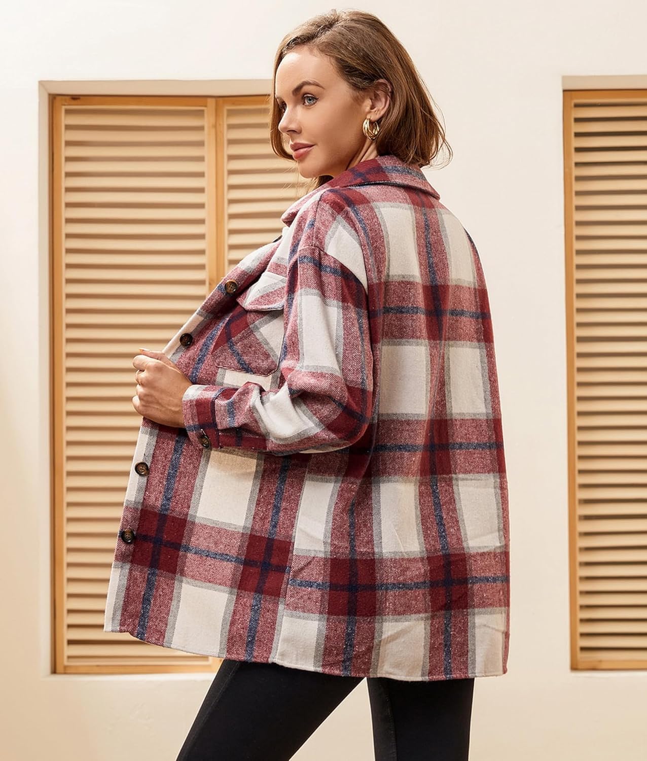 Alex Vando Womens Flannel Shirt Regular Long Sleeve Button Down Flannel Shirts for Women