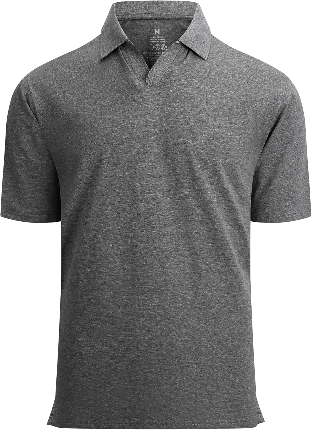 Alex Vando Mens Cotton Polo Shirts V-Neck Short Sleeve Casual Shirts for Men