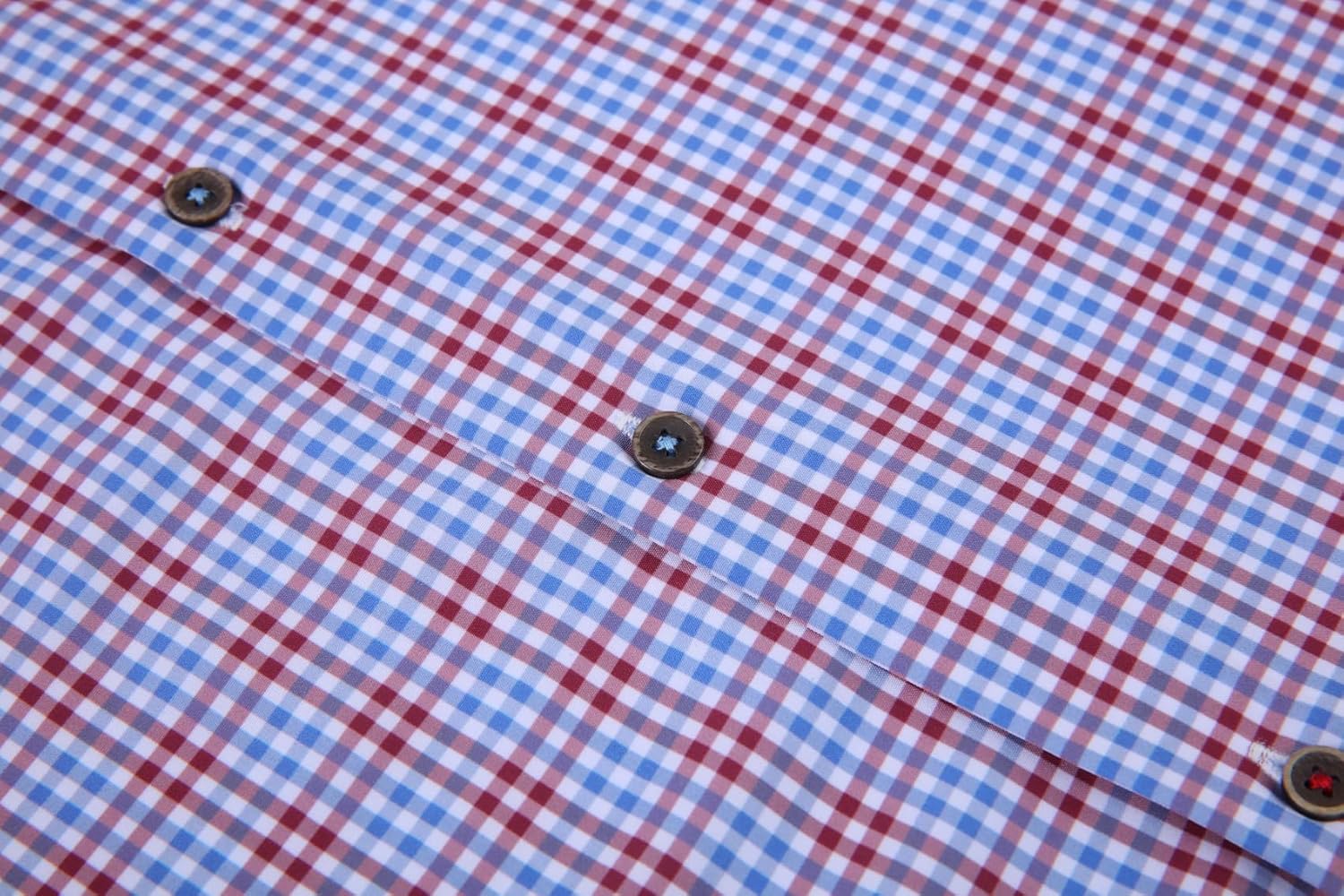 Alex Vando Mens Button Down Shirts Wrinkle Free 4-Way Stretch Print Business Casual Shirt