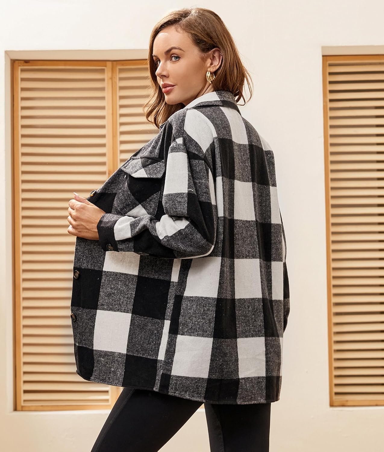 Alex Vando Womens Flannel Shirt Regular Long Sleeve Button Down Flannel Shirts for Women