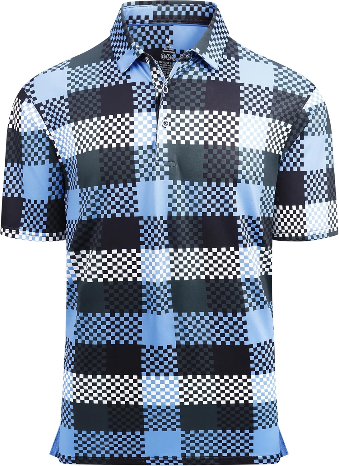 Alex Vando Mens Golf Shirt Moisture Wicking Quick-Dry Print Performance Polo Shirts for Men