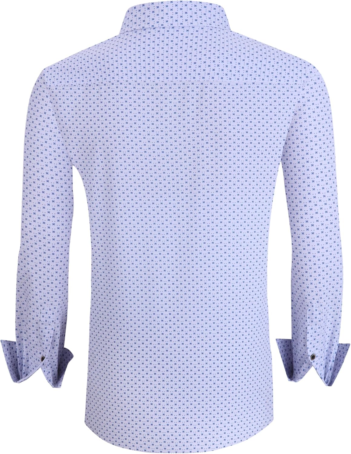 Alex Vando Mens Button Down Shirts Wrinkle Free 4-Way Stretch Print Business Casual Shirt