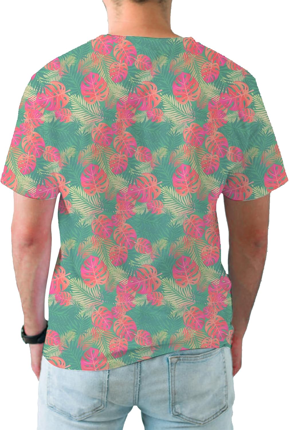 Alex Vando Mens Tie-Dye Printed 4-Way Stretch T-Shirts Short Sleeve Casual Shirt for Men
