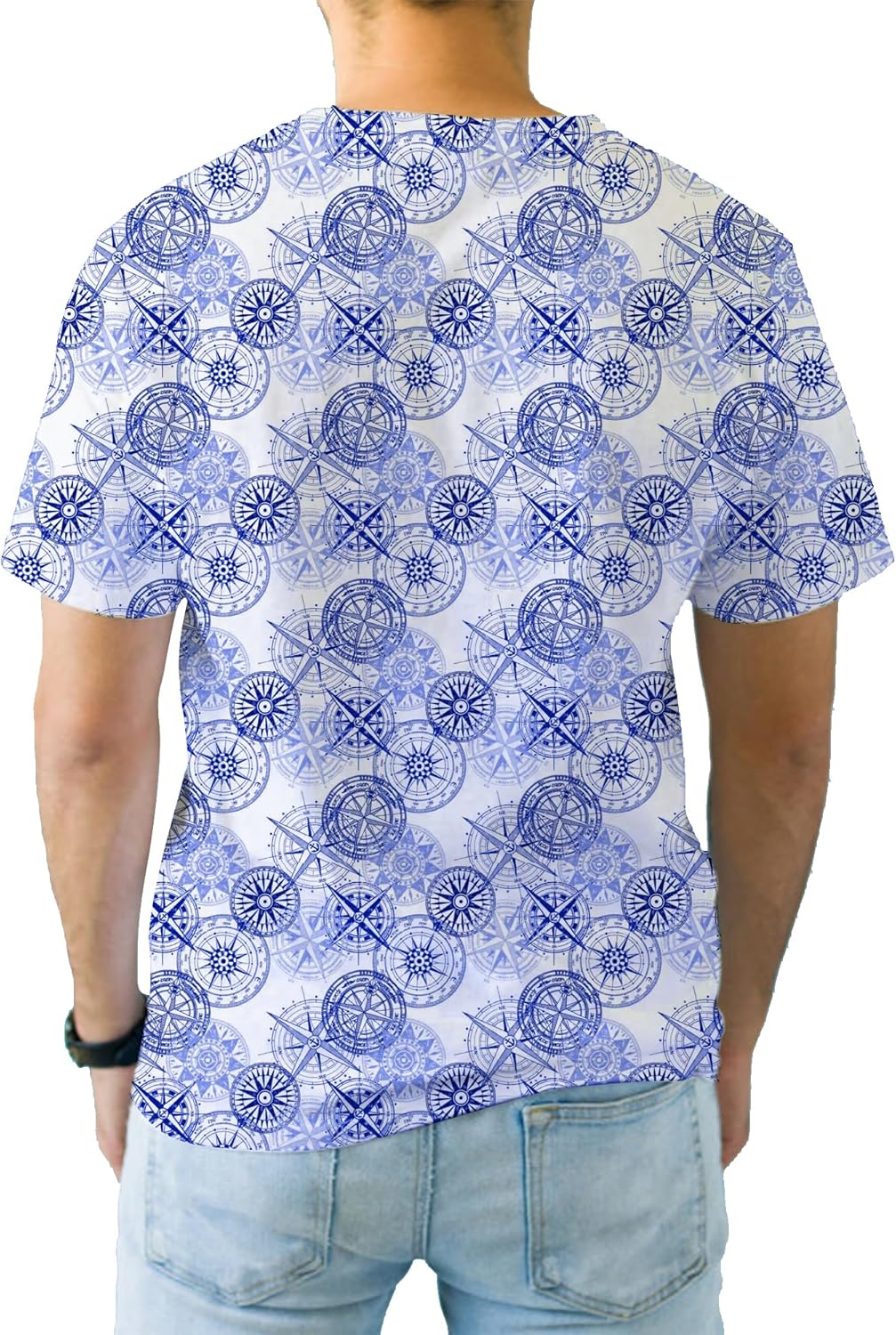 Alex Vando Mens Tie-Dye Printed 4-Way Stretch T-Shirts Short Sleeve Casual Shirt for Men