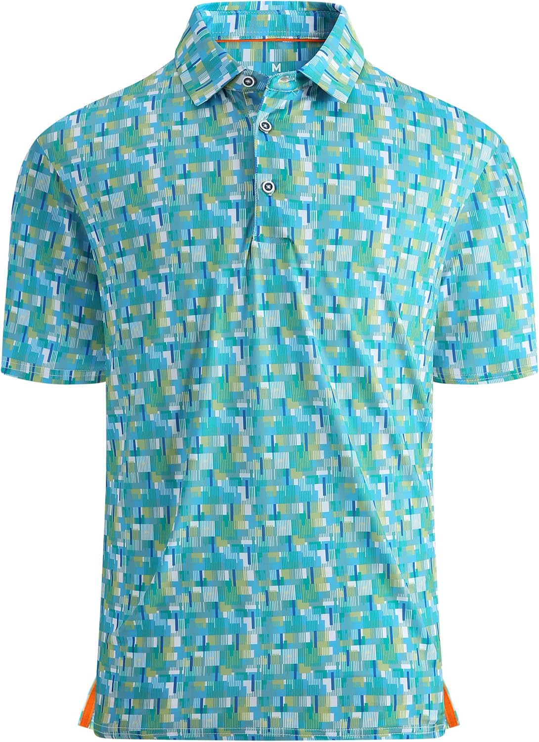 Alex Vando Mens Golf Shirt Moisture Wicking Quick-Dry Print Performance Polo Shirts for Men