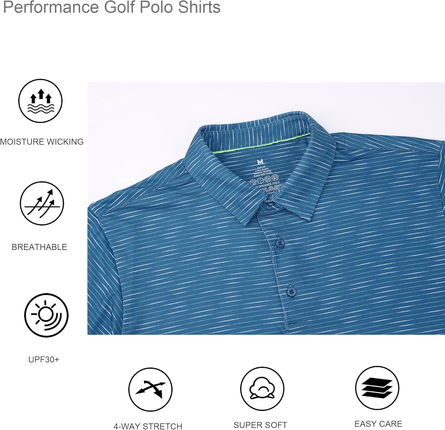 Alex Vando Men's Golf Shirt Quick Dry Polo Shirt