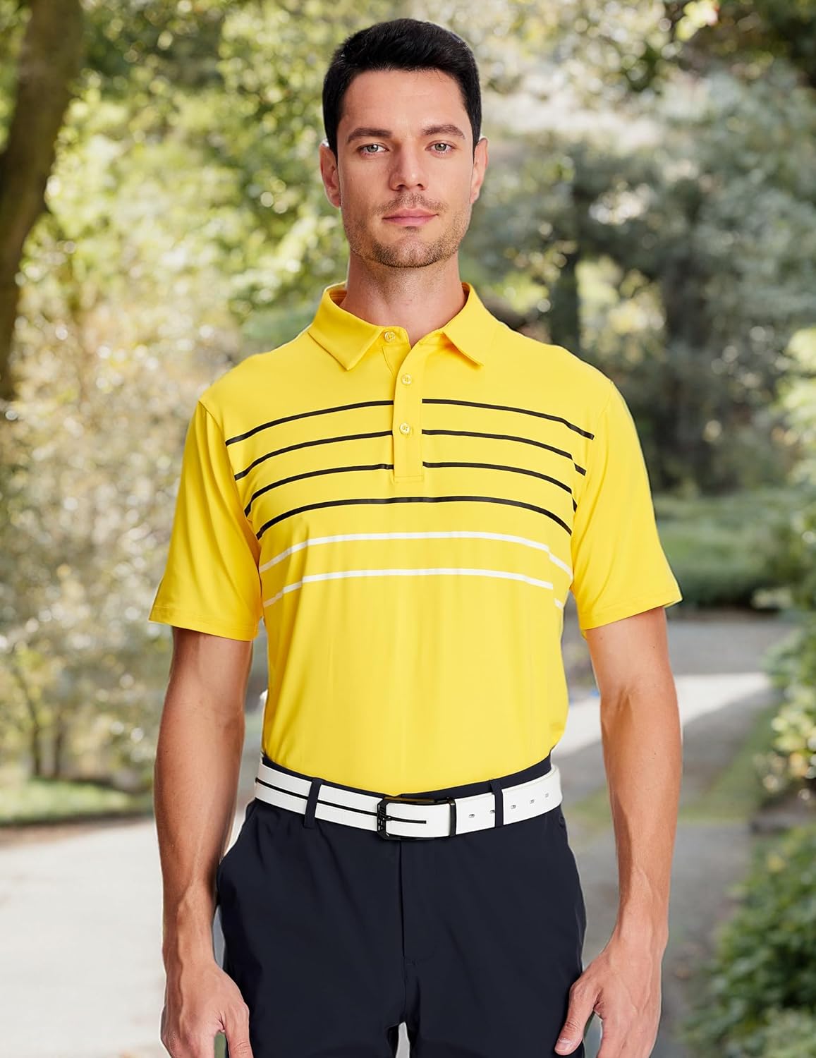 Alex Vando Men's Sport Stripe Polo Shirt