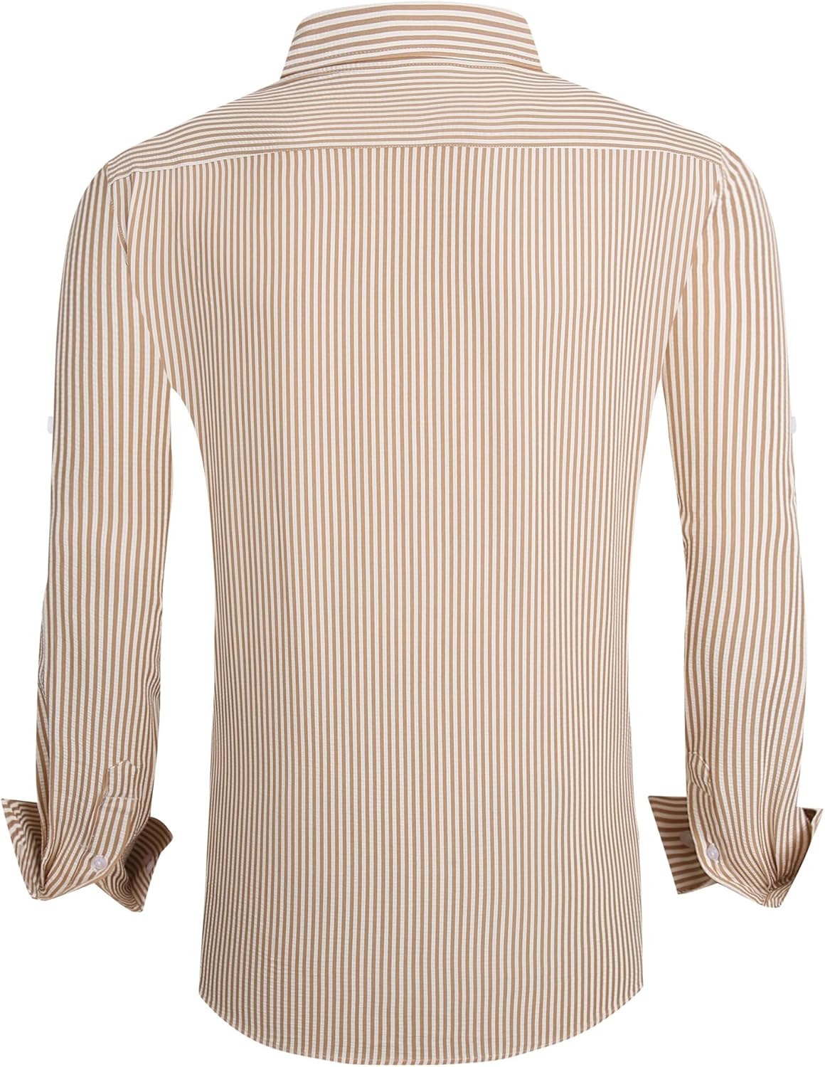 Alex Vando Mens Seersucker Dress Shirts Striped Business Casual Cotton Shirts for Men