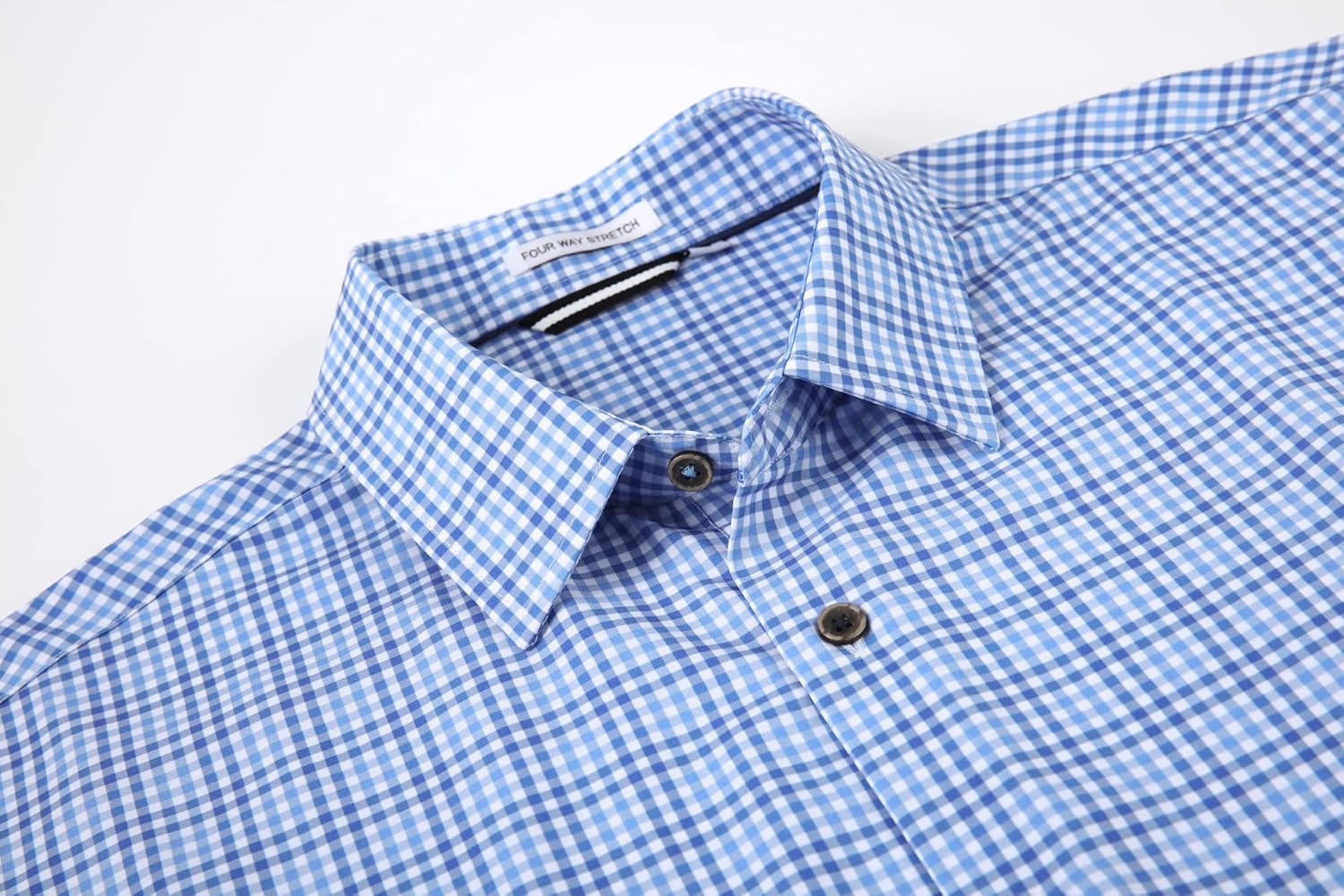 Alex Vando Mens Button Down Shirts Wrinkle Free 4-Way Stretch Print Business Casual Shirt