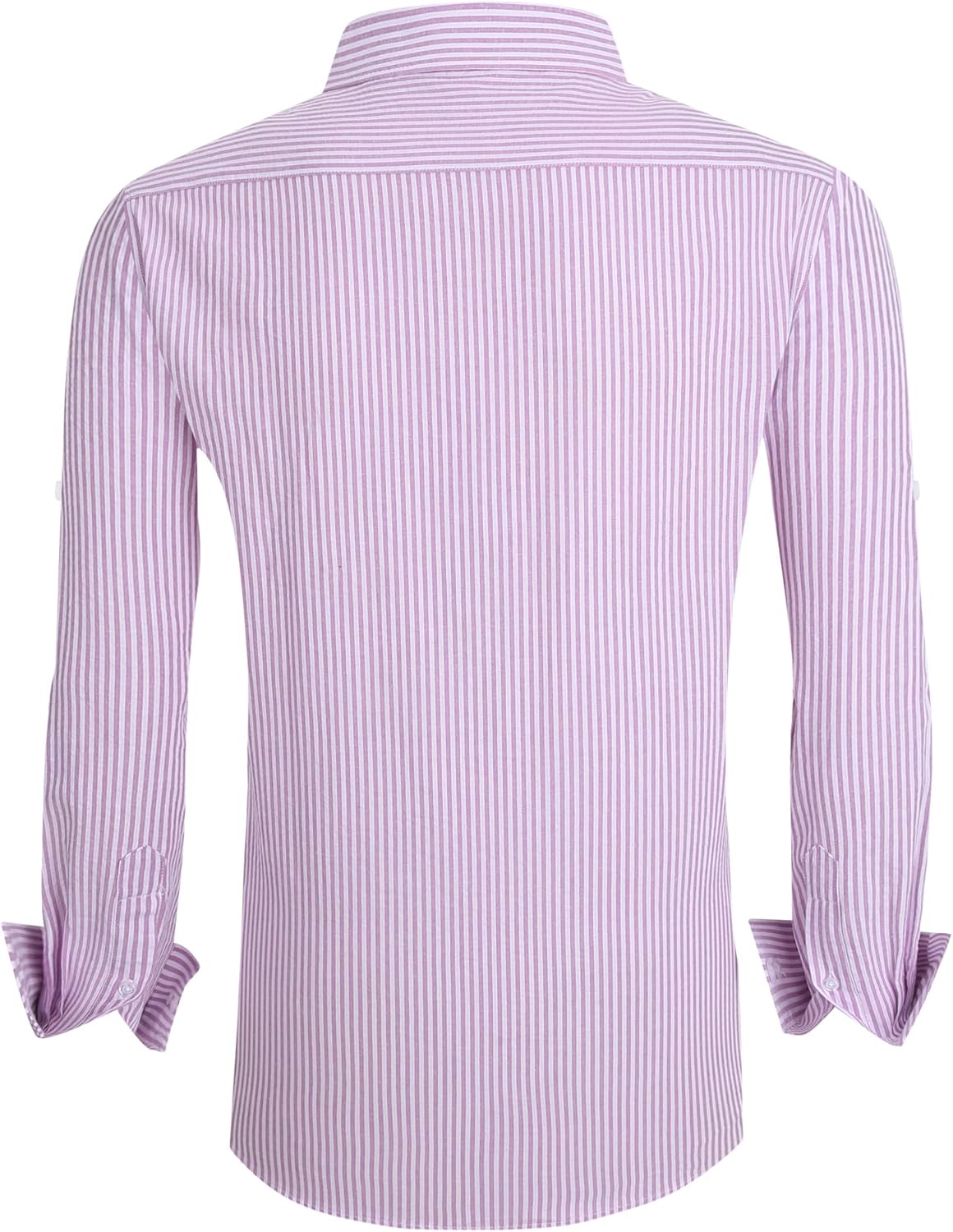 Alex Vando Mens Seersucker Dress Shirts Striped Business Casual Cotton Shirts for Men