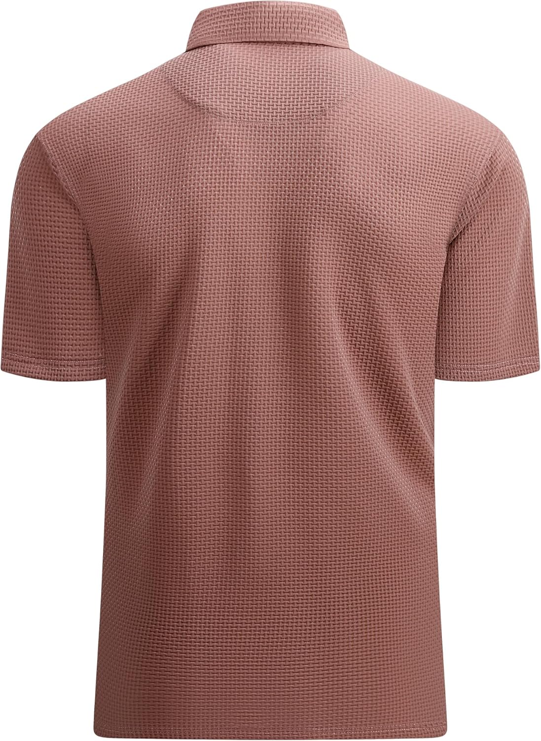 Alex Vando Mens Bubble Jacquard Polo Shirt Super Stretch Short Sleeve Polo Shirts for Men