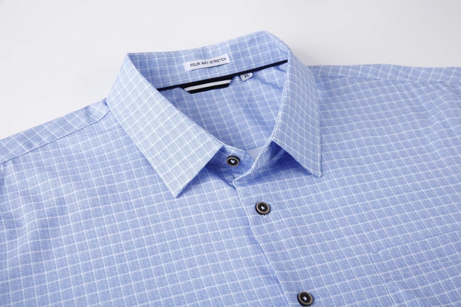 Alex Vando Mens Button Down Shirts Wrinkle Free 4-Way Stretch Print Business Casual Shirt