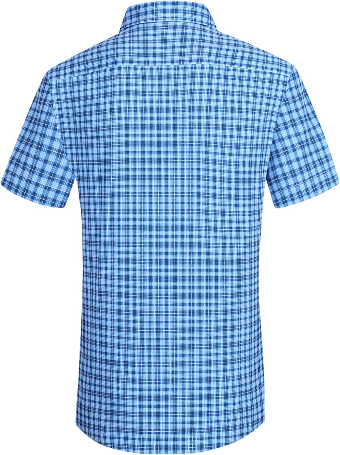 Alex Vando Mens Button Down Shirts Wrinkle Free 4-Way Stretch Short Sleeve Business Casual Shirt