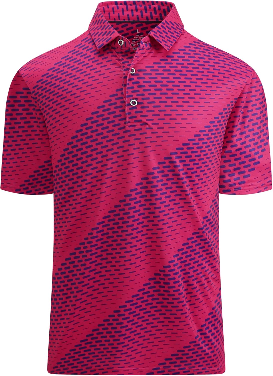 Alex Vando Mens Golf Shirt Moisture Wicking Quick-Dry Print Performance Polo Shirts for Men