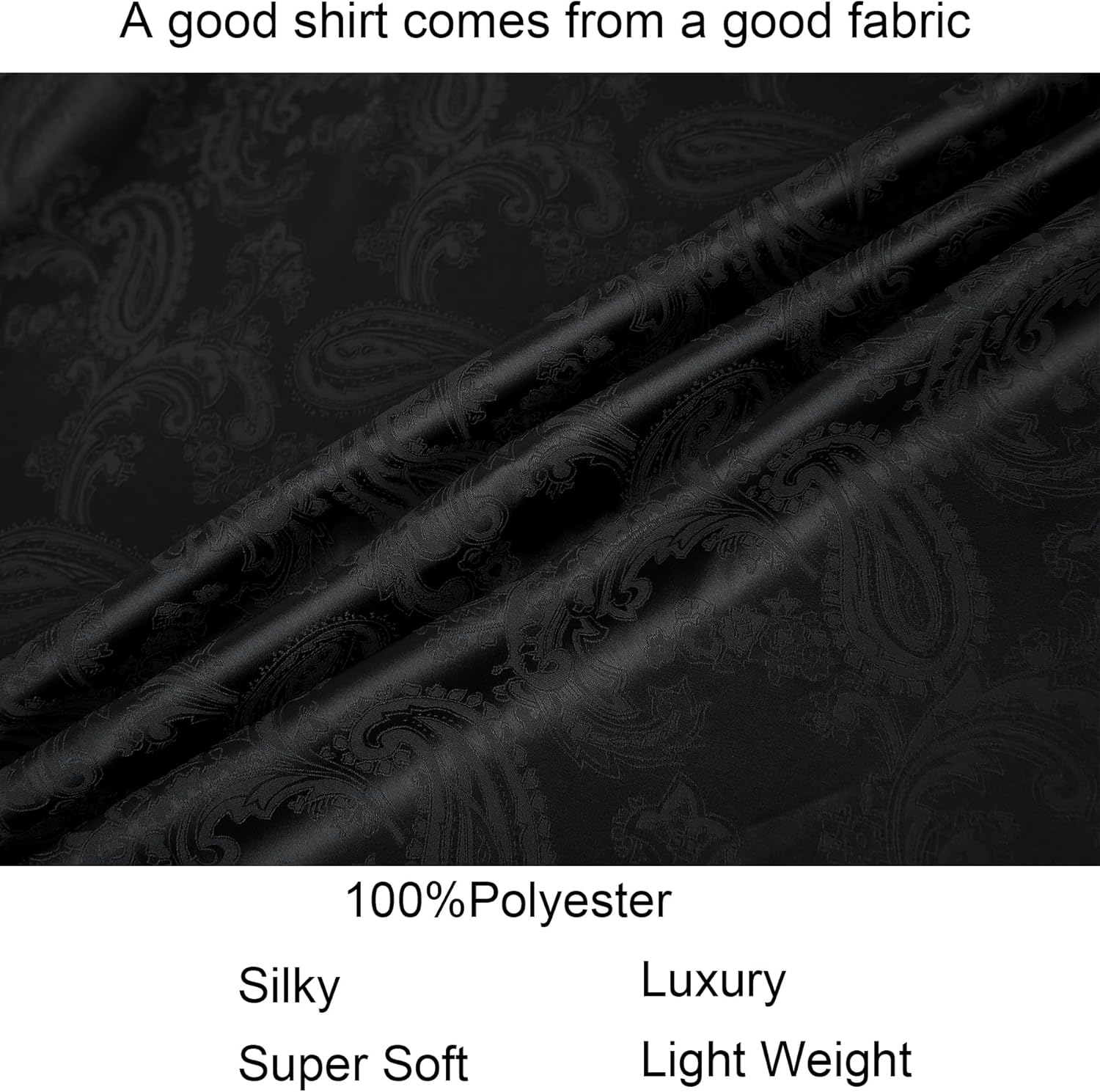Alex Vando Mens Luxury Satin Dress Shirt Long Sleeve Silk Shiny Sateen Party Shirt