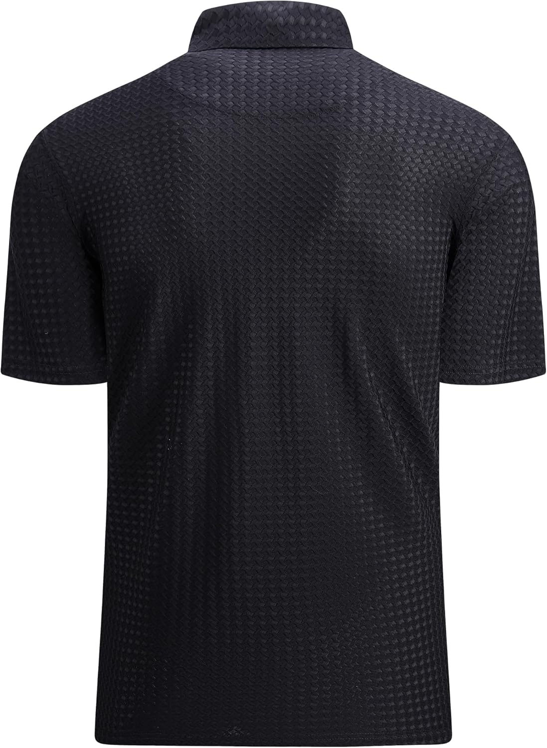 Alex Vando Mens Bubble Jacquard Polo Shirt Super Stretch Short Sleeve Polo Shirts for Men