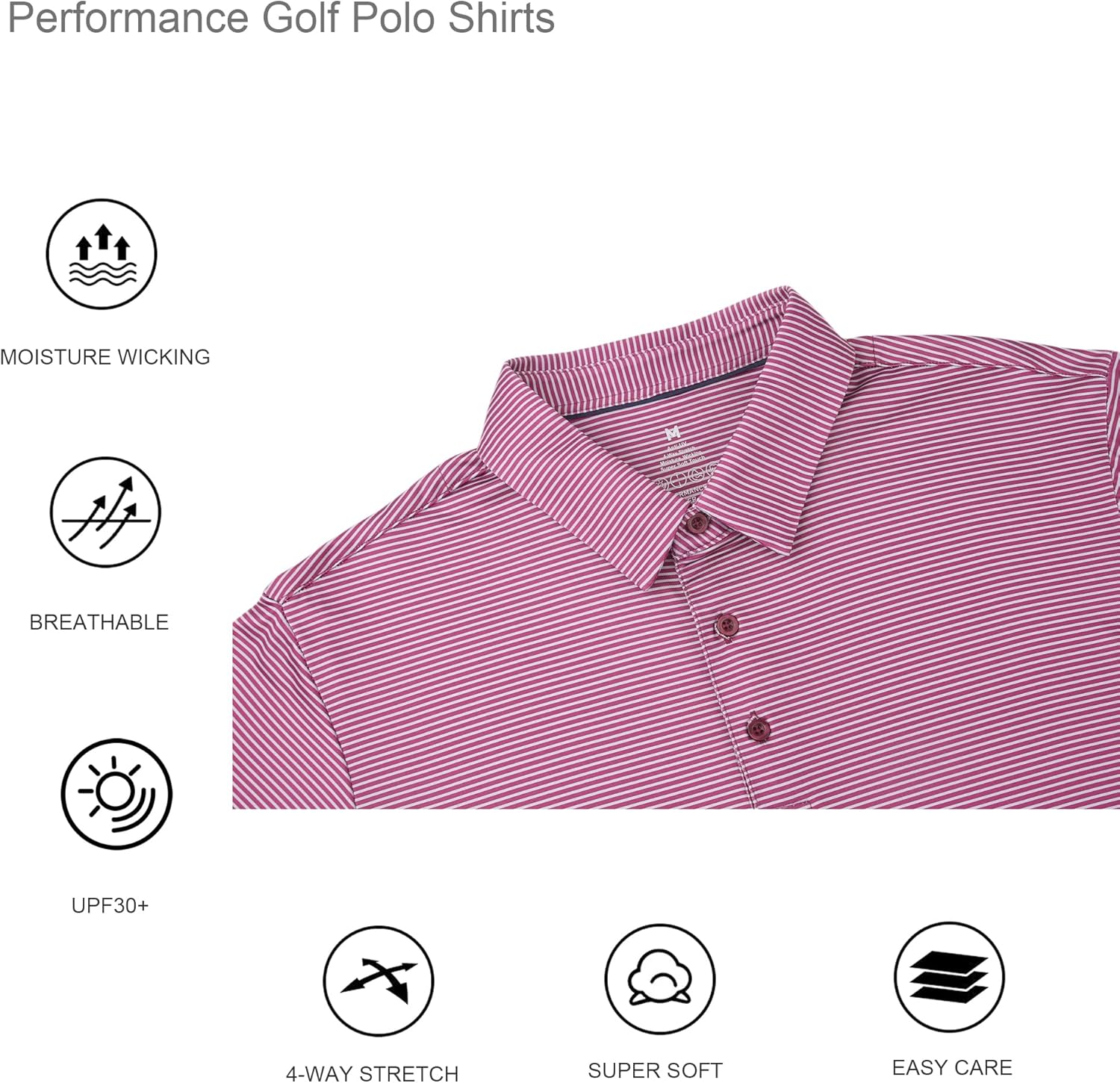 Alex Vando Men's Golf Shirt Quick Dry Polo Shirt