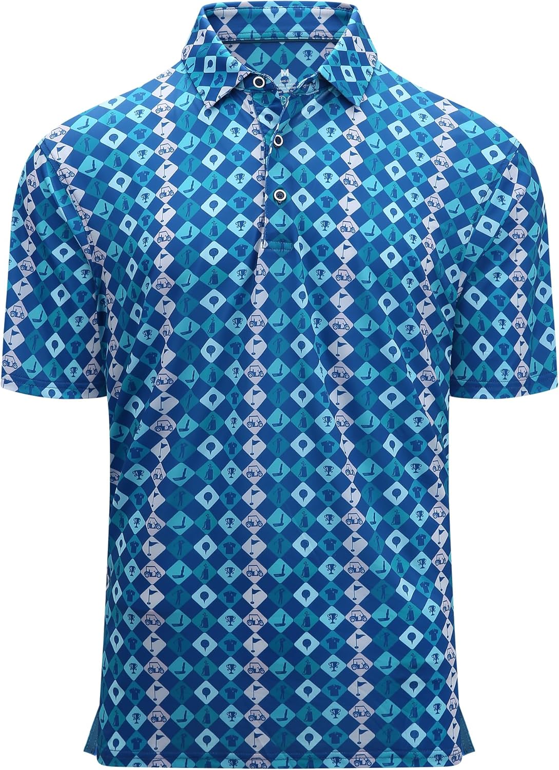 Alex Vando Mens Golf Shirt Moisture Wicking Quick-Dry Print Performance Polo Shirts for Men