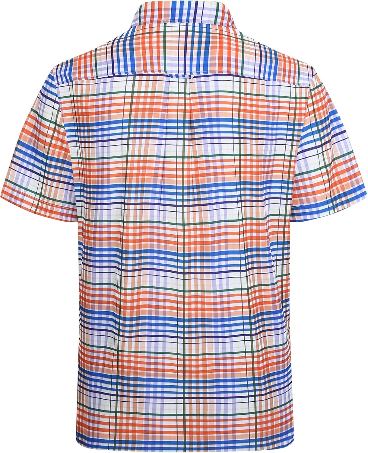 Alex Vando Mens Button Down Shirts Wrinkle Free 4-Way Stretch Short Sleeve Business Casual Shirt