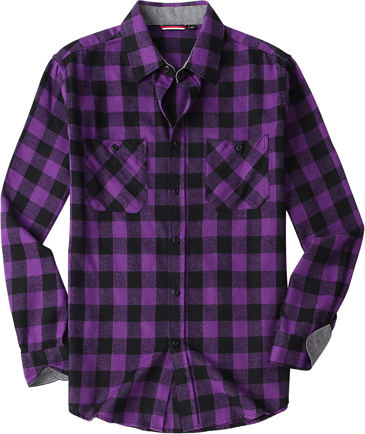 Alex Vando Men's Casual Plaid Flannel Shirt