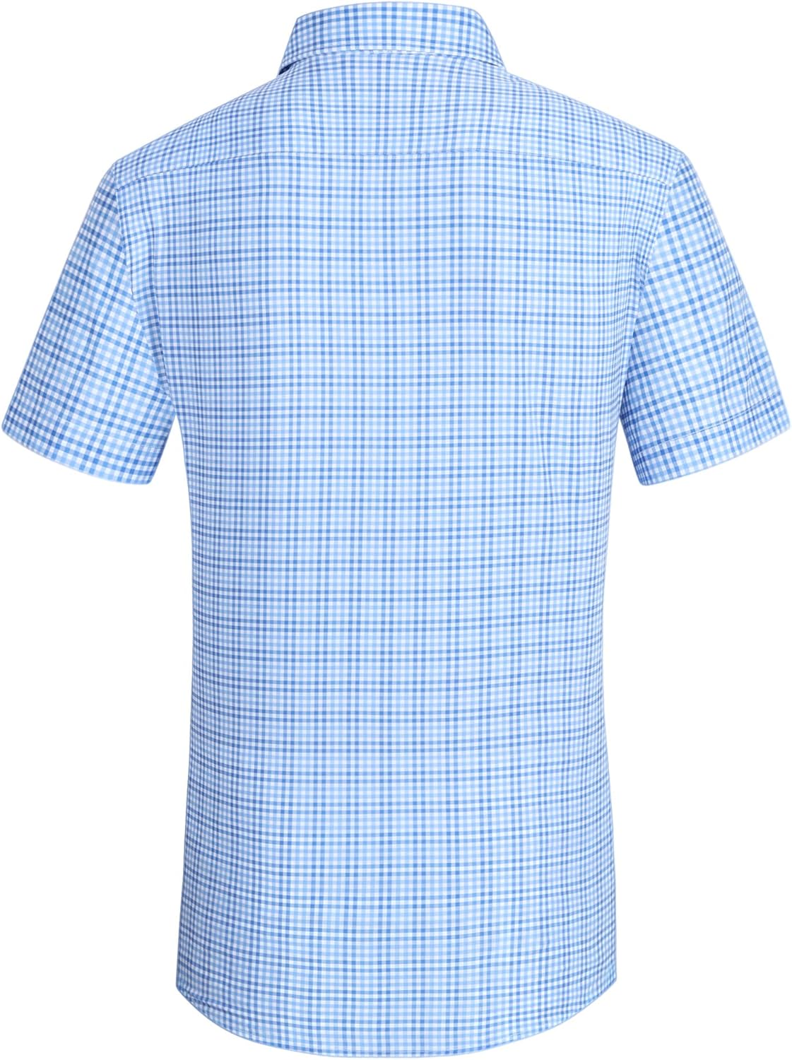 Alex Vando Mens Button Down Shirts Wrinkle Free 4-Way Stretch Short Sleeve Business Casual Shirt