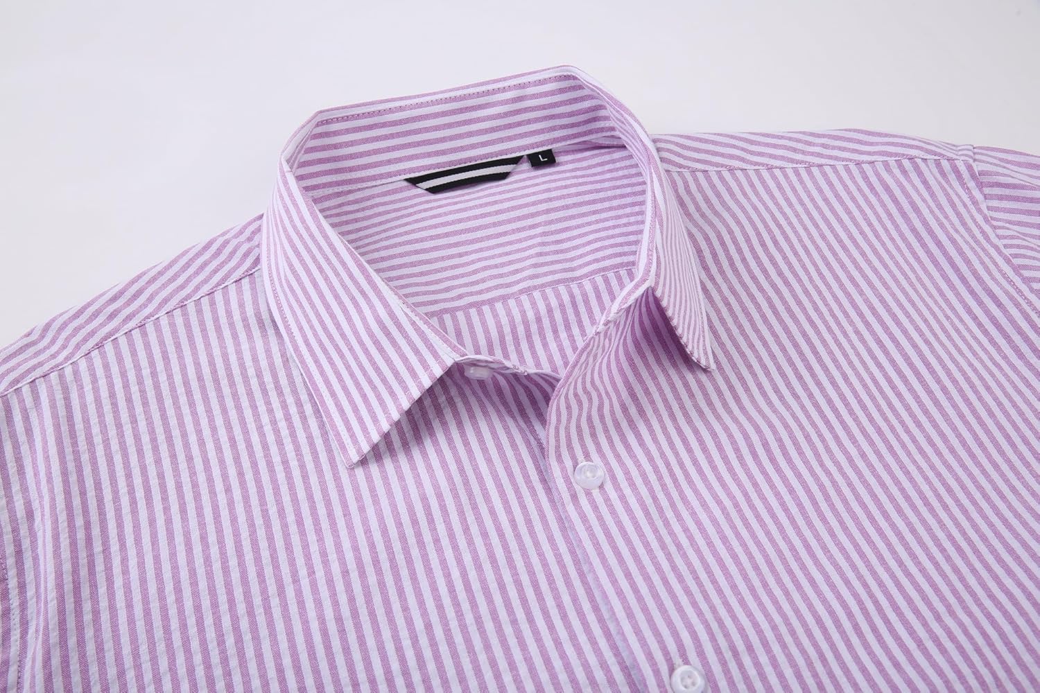 Alex Vando Mens Seersucker Dress Shirts Striped Business Casual Cotton Shirts for Men
