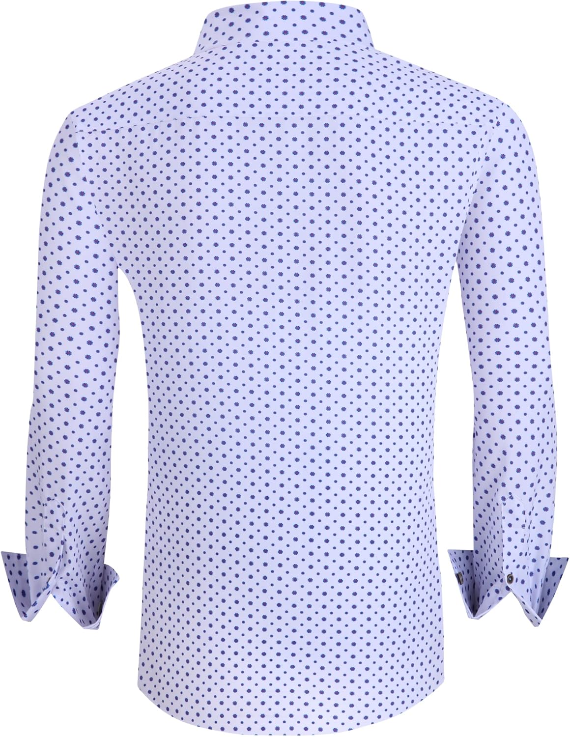 Alex Vando Mens Button Down Shirts Wrinkle Free 4-Way Stretch Print Business Casual Shirt